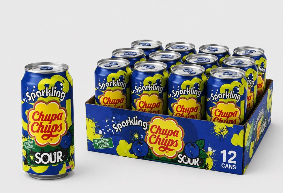 Chupa Chups Sparkling Sour Blueberry Soft Drink