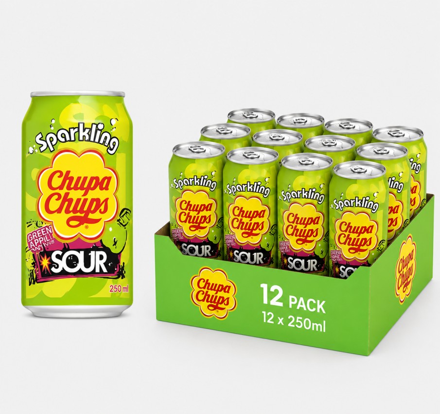 Chupa Chups Sparkling Sour Green Apple Flavour