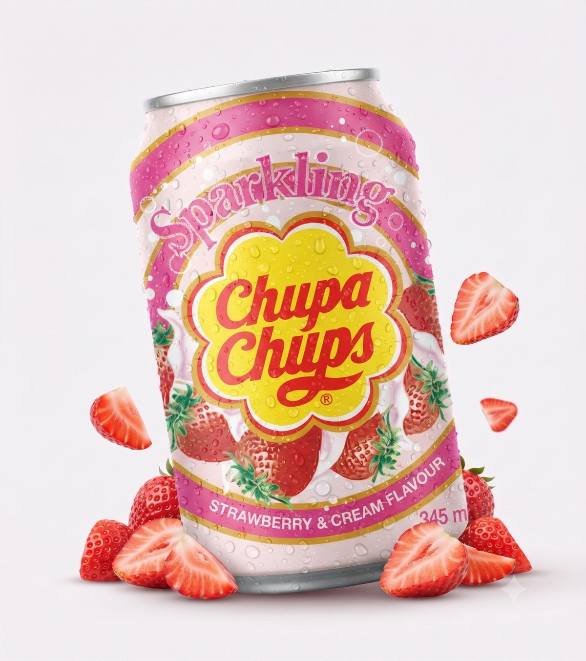 Chupa Chups Sparkling Strawberry & Cream Flavour