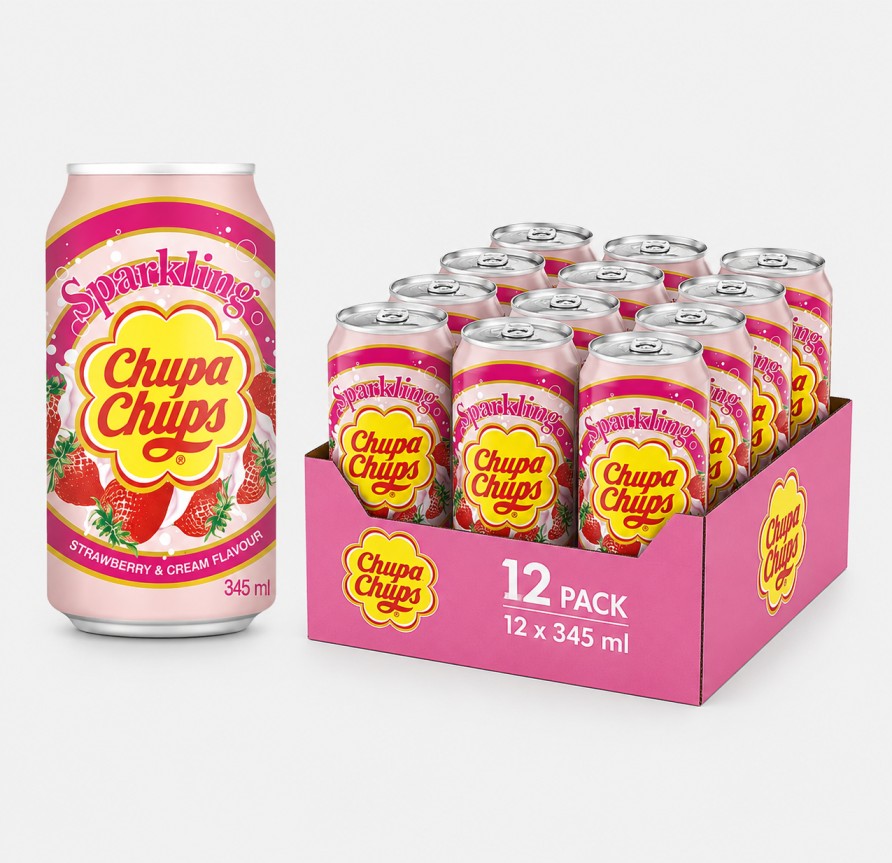 Chupa Chups Sparkling Strawberry & Cream Flavour