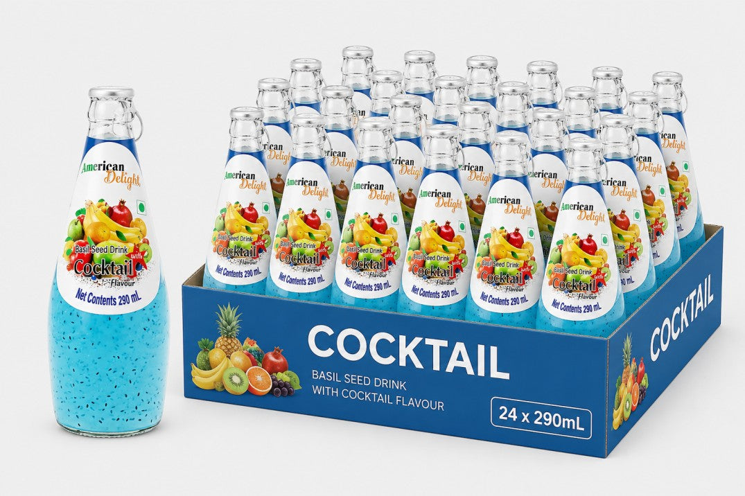 American Delight Cocktail Basil Seed Drink