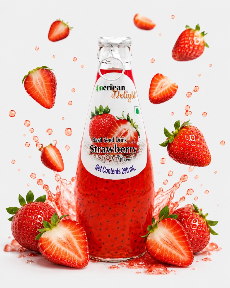 American Delight Strawberry Basil Seed Drink