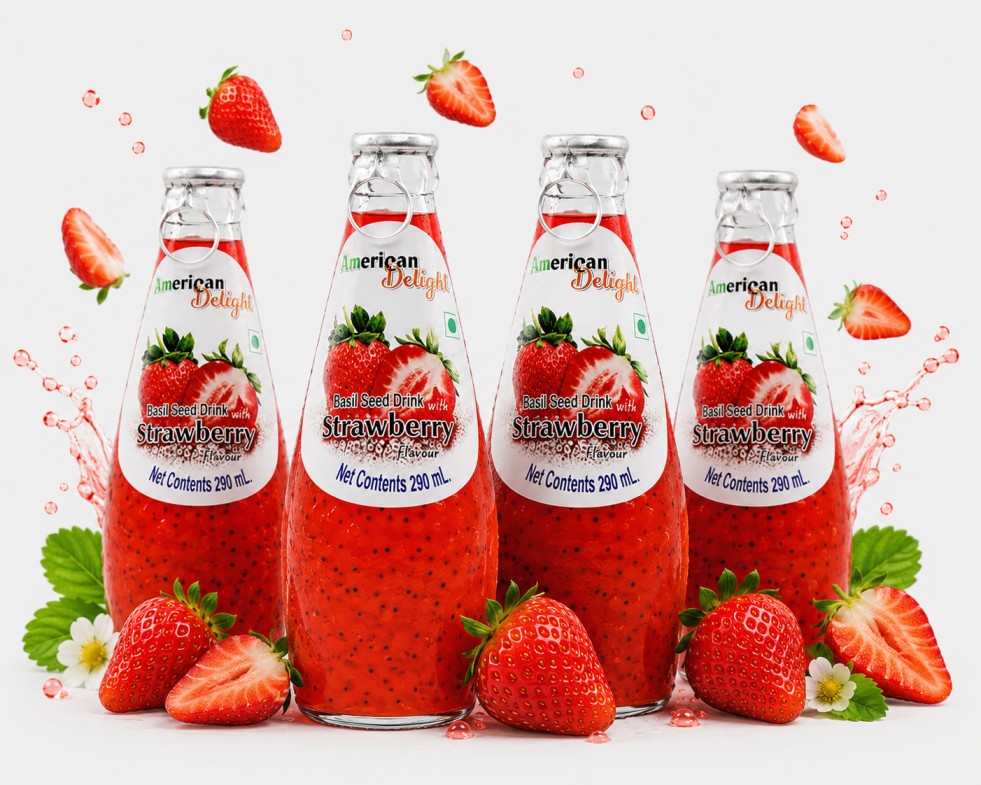 American Delight Strawberry Basil Seed Drink