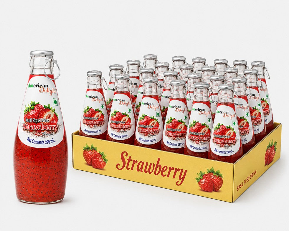 American Delight Strawberry Basil Seed Drink