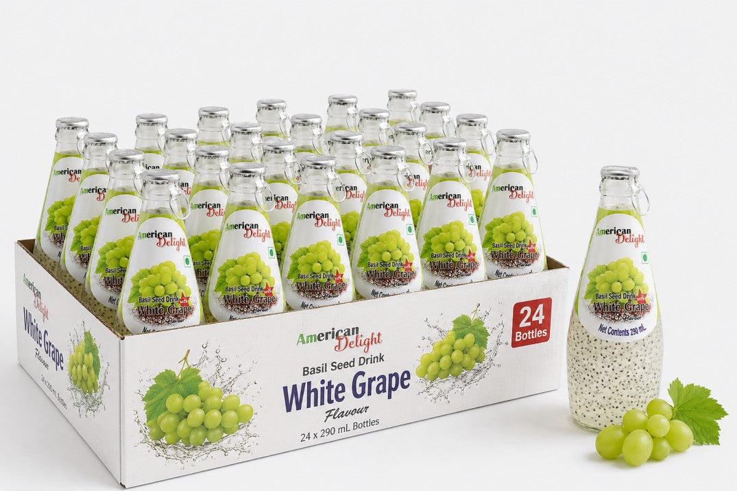American Delight White Grape Basil Seed Drink