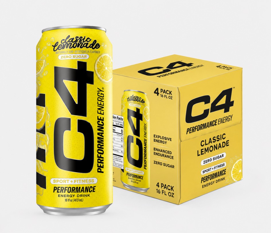 C4 Classic Lemonade 473ml Can